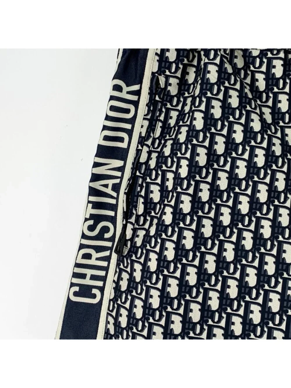 Dior Navy Logo Jacquard All-Over Print Casual Shorts